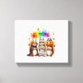 Halloween Schattigee Eekhoorns Kostuum Canvas Afdruk (Voorkant)