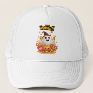 Halloween: Schattigee geesten en pompoen familie Trucker Pet