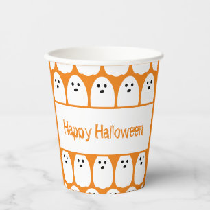 Halloween Schattigee Geesten Oranje Party Papieren Bekers