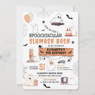 Halloween Schattigee Geesten Slumber Party Kaart