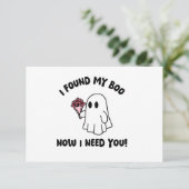 Halloween Schattigee Ghost Boo Grappig Bruidsmeisj Kaart (Staand voorkant)