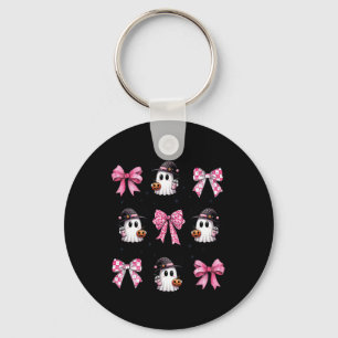 Halloween Schattigee Ghost Pink Coquette Bows Ghos Sleutelhanger