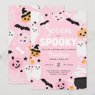 Halloween Schattigee Ghost Pumpkin 7e Verjaardagsf Kaart