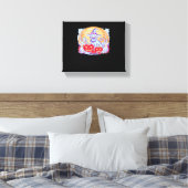 Halloween Schattigee Ghost Pumpkin Cat Classic T-s Canvas Afdruk (Insitu (Slaapkamer))