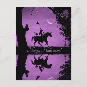 Halloween Schattigee heks eenhoorn kat Briefkaart