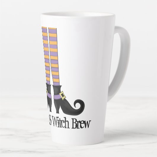 Halloween Schattigee heks kleurrijke unieke schoen Latte Mok (Rechterhoek)