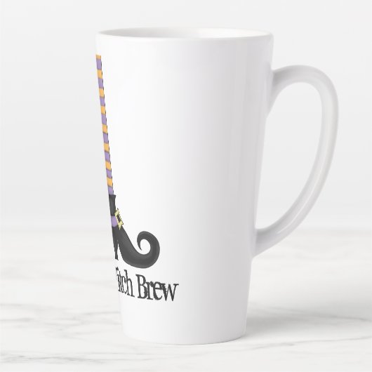 Halloween Schattigee heks kleurrijke unieke schoen Latte Mok (Rechts)