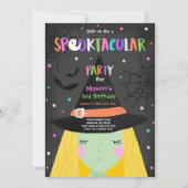 Halloween Schattigee heks verjaardagsfeest spookta Kaart (Voorkant)