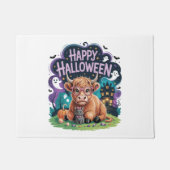 Halloween Schattigee Highland Koe (2) Deurmat (Voorkant)