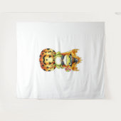 Halloween Schattigee kikker op pompoen Wandkleed (Voorkant (horizontaal))