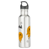 Halloween Schattigee Oranje spook Waterfles (Achterkant)