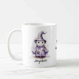 Halloween Schattigee Paarse Ghost Witch Personalis Koffiemok