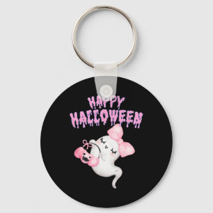 Halloween Schattigee Roze Ghost Herfst Kleding Mei Sleutelhanger