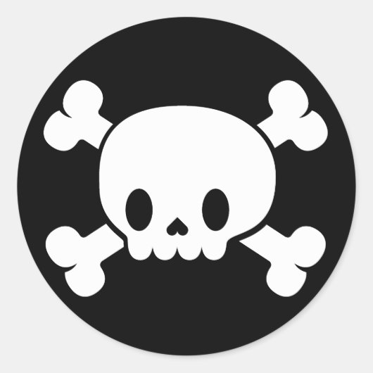 Halloween Schattigee schedel en Crossbones Sticker (Voorkant)