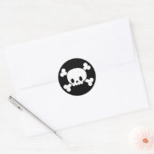 Halloween Schattigee schedel en Crossbones Sticker (Envelop)