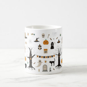 Halloween Schattigee Spooky Ghost Witch Pompoen Koffiemok