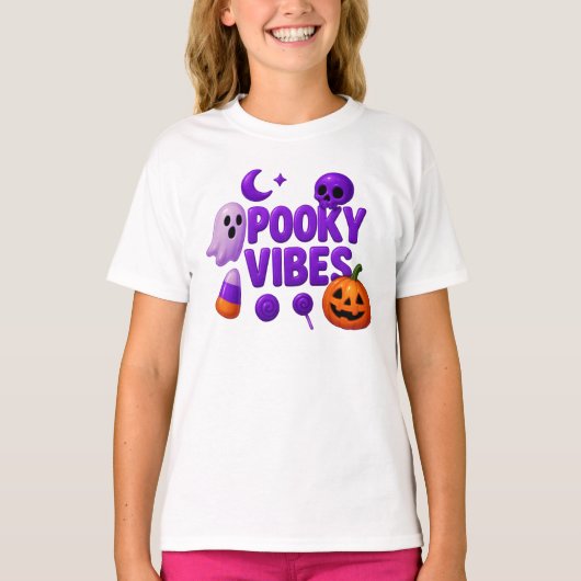 Halloween Schattigee Spooky Vibes Kleding Unisex T-shirt (Voorkant)