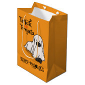 Halloween Schattigee Spooky Whimsical Ghost Dog Si Medium Cadeauzakje (Voorkant Gekanteld)