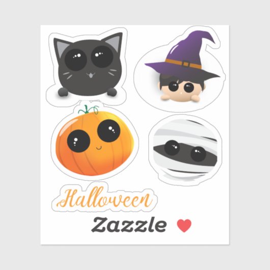 Halloween Schattigee stickers voor kinderen (Vel)