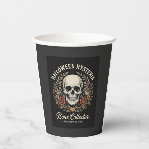 Halloween Schedel Bloemrijk Bot Collecteur Ontwerp Papieren Bekers