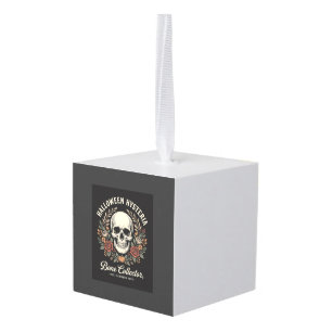 Halloween Schedel Bloemrijke Bot Collector Ontwerp Kubus Ornament