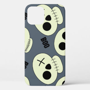 Halloween schedel, Boo kinderachtig ontwerp. iPhone 12 Hoesje