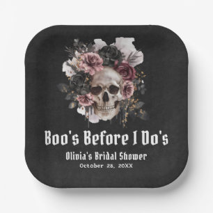 Halloween Schedel Boo's Voor Ik Doen's Bruidsfeest Papieren Bordje