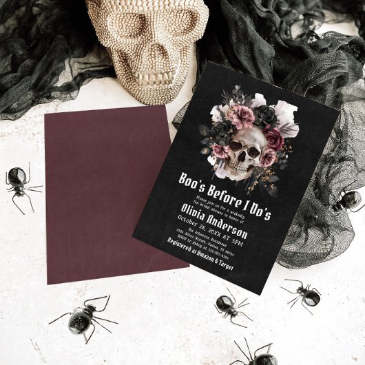 Halloween Schedel Boo's voor ik het doe Bruidsmeis Kaart