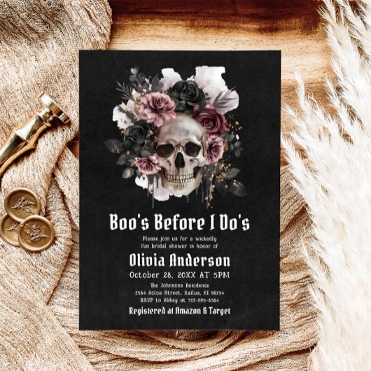 Halloween Schedel Boo's voor ik het doe Bruidsmeis Kaart