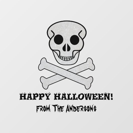 Halloween Schedel en Botten Venster Cling Raamsticker (Vel)