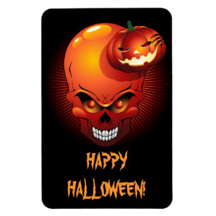 Halloween schedel en pompoen Premium Flexi Magnet Magneet