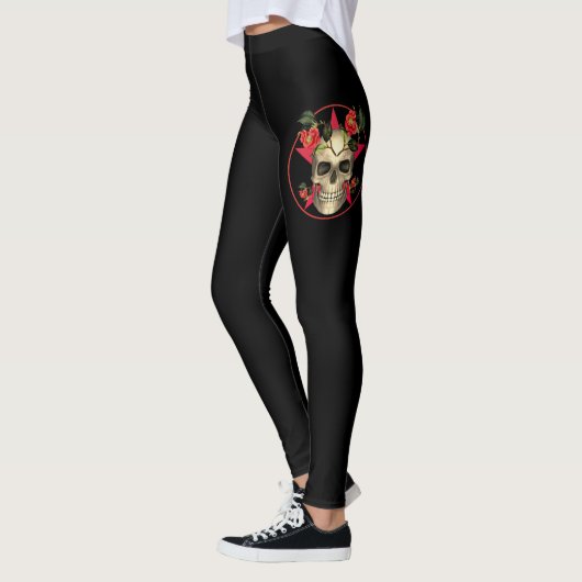 Halloween schedel en Rozen Leggings (Links)