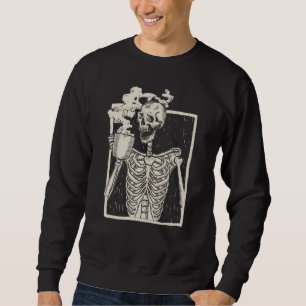 Halloween Schedel Grafische Print Fleece Oversized Trui