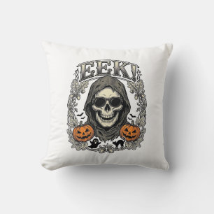 Halloween Schedel Grafische Vintage Gravure Shirt Kussen