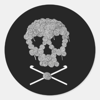 Halloween schedel haak liefhebbers garen grappig ronde sticker