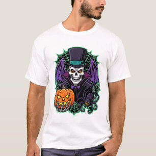 Halloween Schedel Heerlijke Pompoen Spin Vector Af T-shirt