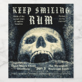 Halloween schedel houden lachende rum wijn etiket (Enkel label)