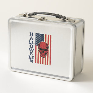 Halloween Schedel Patriottische Vintage Verschrikk