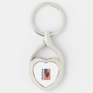 Halloween Schedel Patriottische Vintage Verschrikk Sleutelhanger