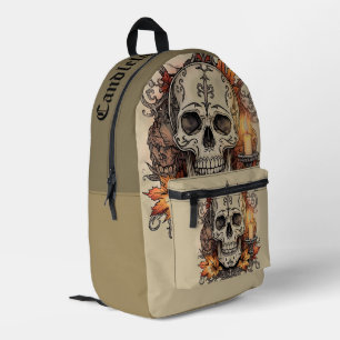 Halloween,Schedel Patroon, Kaarslicht Calavera, Bedrukte Rugzak