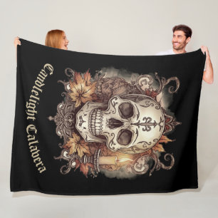 Halloween,Schedel Patroon, Kaarslicht Calavera, Fleece Deken