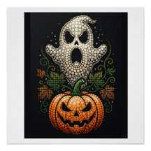 Halloween Schedel Pompoen Gotische Muur Kunst