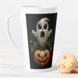 Halloween Schedel Pompoen Griezeldot Kunst Latte Mok