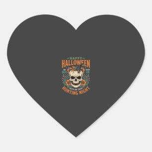 Halloween Schedel Pompoen Jacht Nacht Ontwerp_1 Hart Sticker