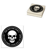 Halloween schedel retouradres 	rubberstempel (Gestempeld)
