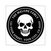 Halloween schedel retouradres 	rubberstempel (Afrduk)