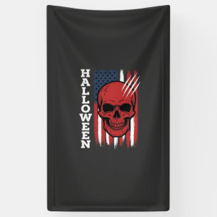 Halloween Schedel Vlag Vectorontwerp_1 Spandoek