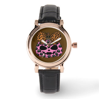 Halloween, Schedelpatroon Gezicht Pompoen Horloge