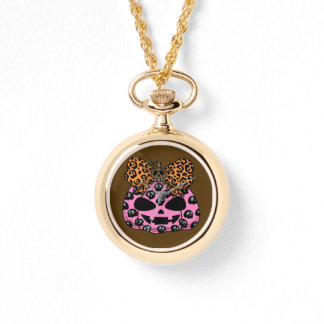 Halloween, Schedelpatroon Gezicht Pompoen Horloge