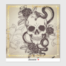 Halloween schedelpatroon sticker.